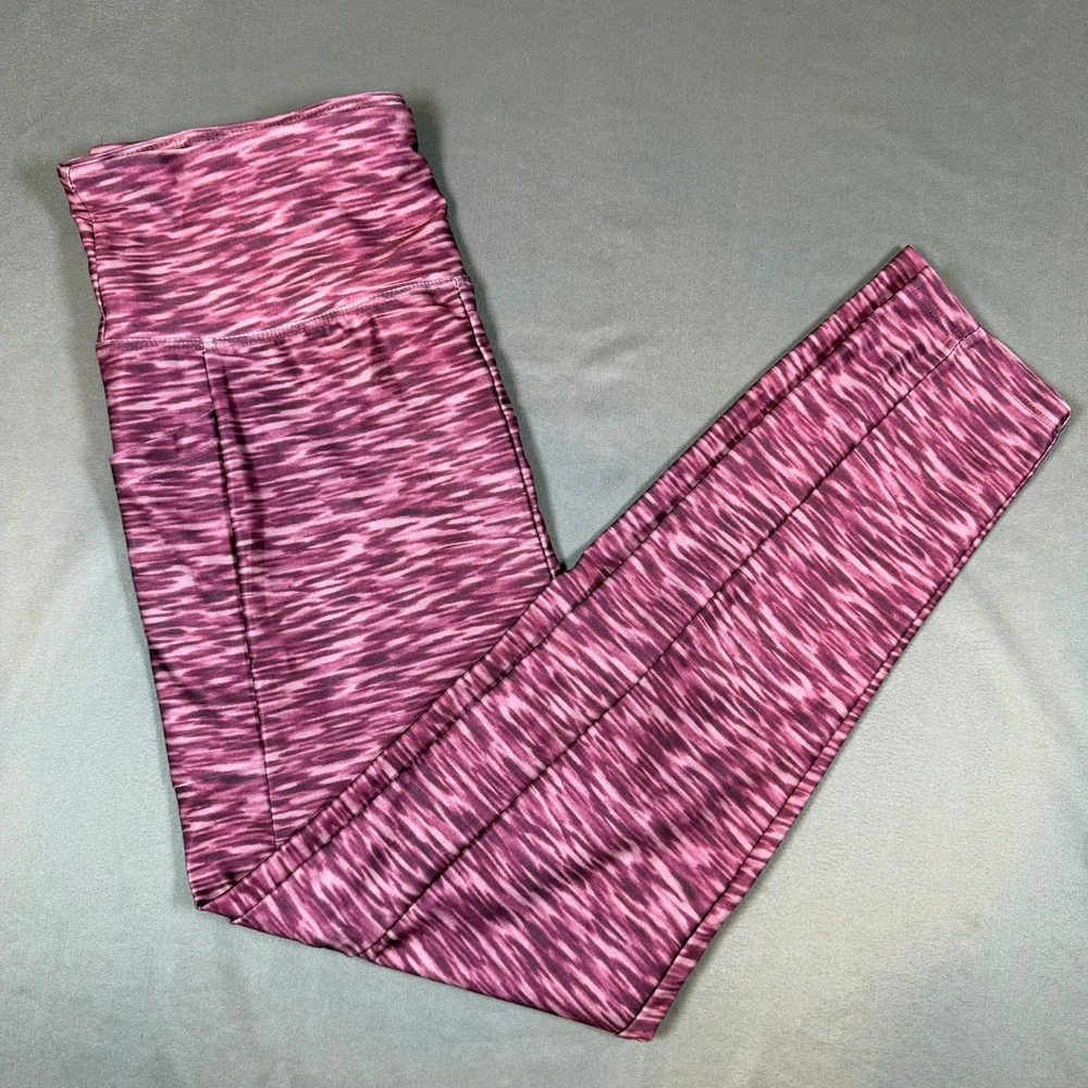 Zone Pro High Rise Leggings Womens L Purple Space Dye Side Pockets Yoga Gym - Picture 8 of 8